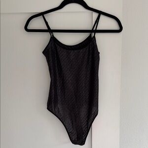 SKIMS Black Shimmer Sheer Bodysuit